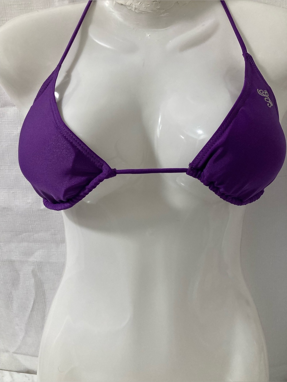 Purple Triangle String Bikini Top Halter Swimwear XS/S